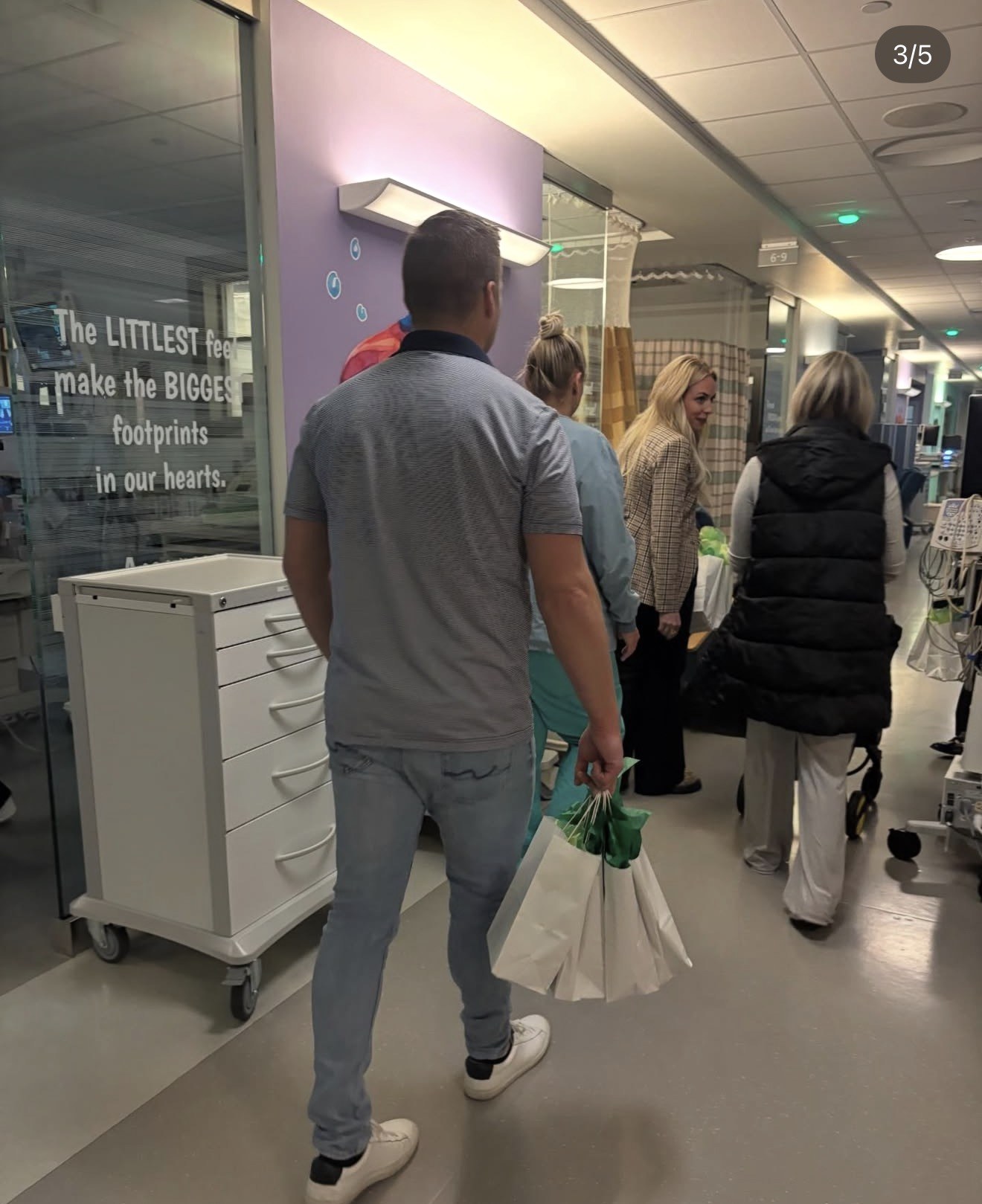 Walking into the NICU to deliver care bags